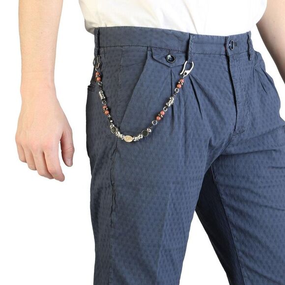 Yes Zee Casual Pants Classic Style Men Blue - Picture 3 of 3